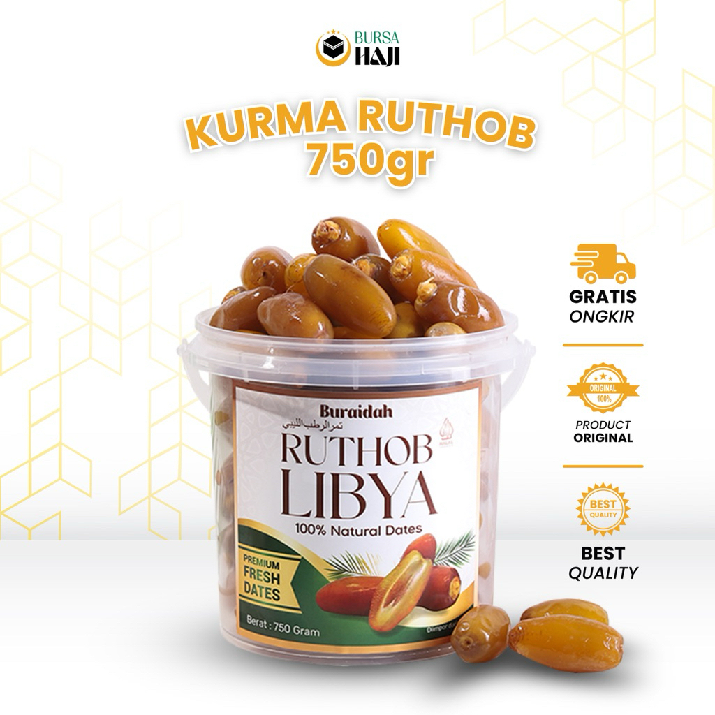 

Kurma Ruthob Basah Libya Premium Kemasan Ember 750 Gram