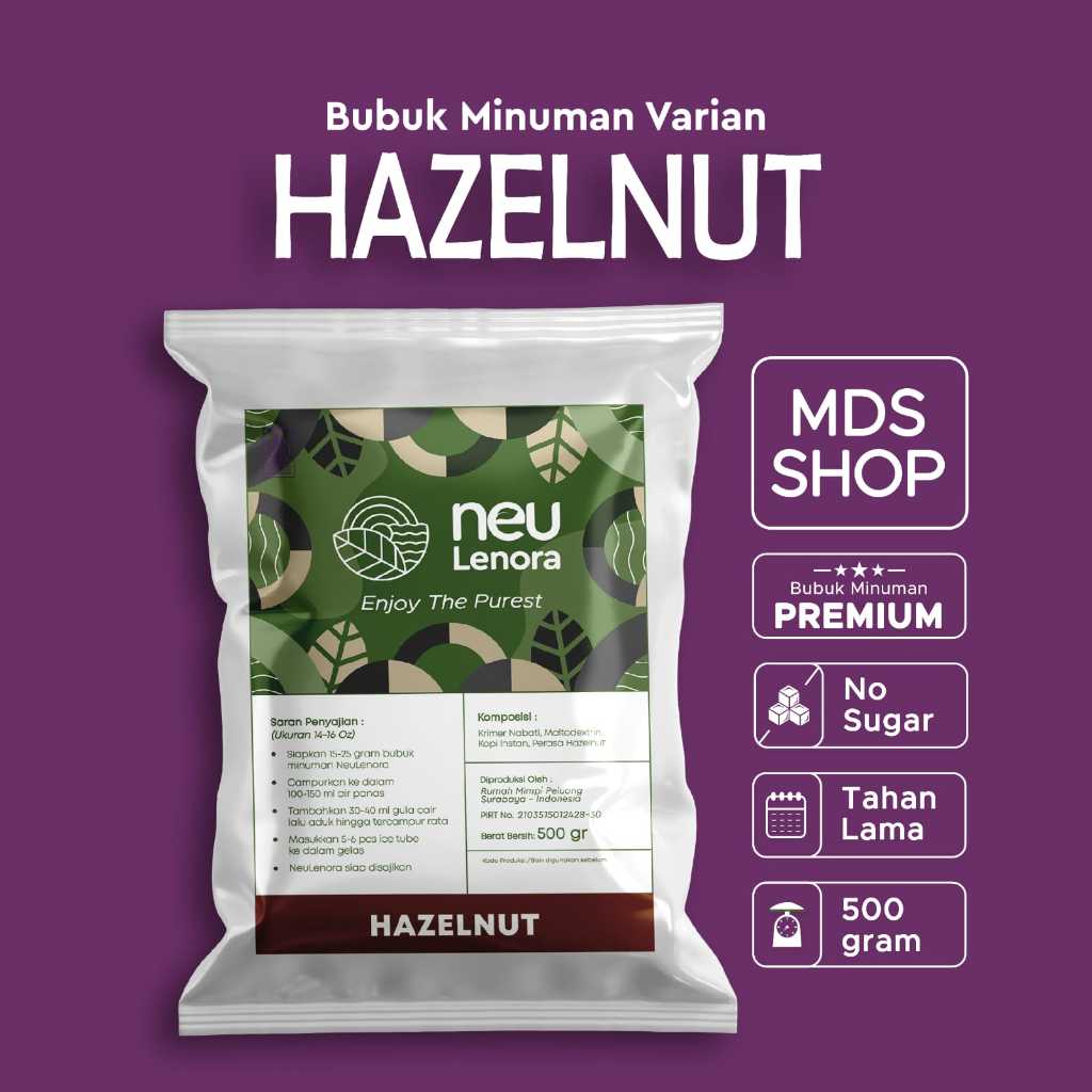 

Bubuk Minuman Bubble Powder Drink Rasa HAZELNUT Neulenora 500gram - Plain