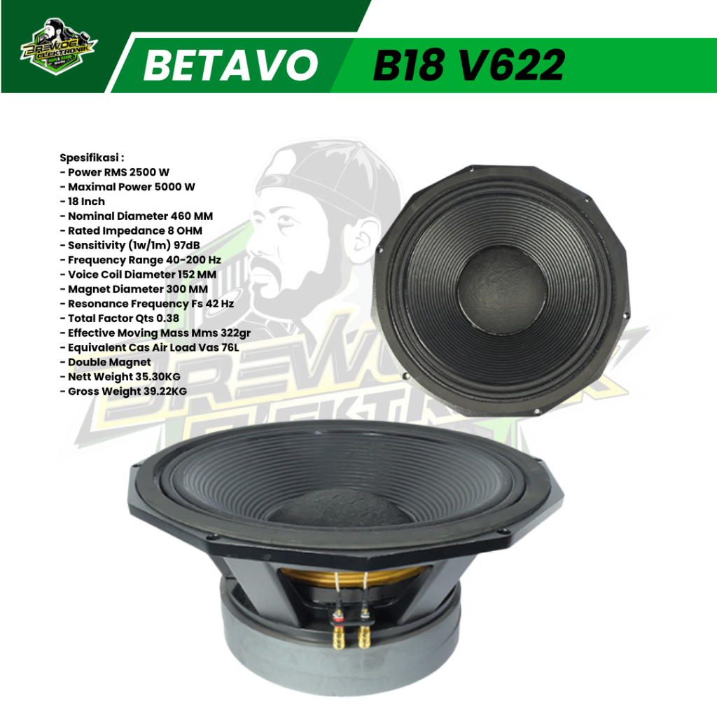 BREWOG SECOND ORIGINAL SPEAKER BETAVO B18 V622