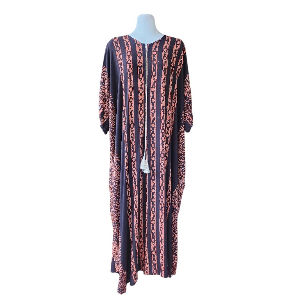 Daster gamis abaya super jumbo kalong kelelawar lowo berlengan karet batik cap premium tebal ld 190
