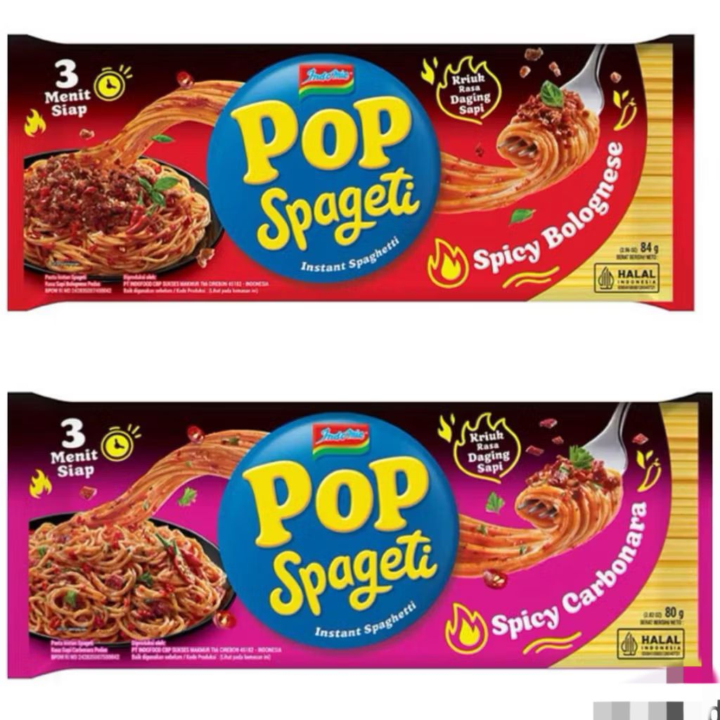 

POP SPAGETI INDOMIE SPAGHETTI INSTANT CARBONARA BOLOGNESE