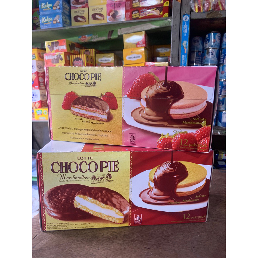 

Chocopie Marshmallow 1 pak isi 12 x26 gram Coklat/Strawberry