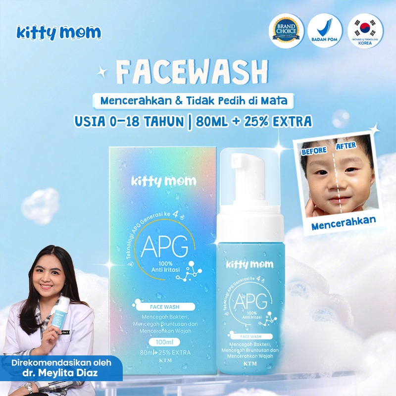 Kitty Mom Sabun Cuci Muka Bayi & Anak | Face Wash Non-SLS  Anti Iritasi | Baby Skincare