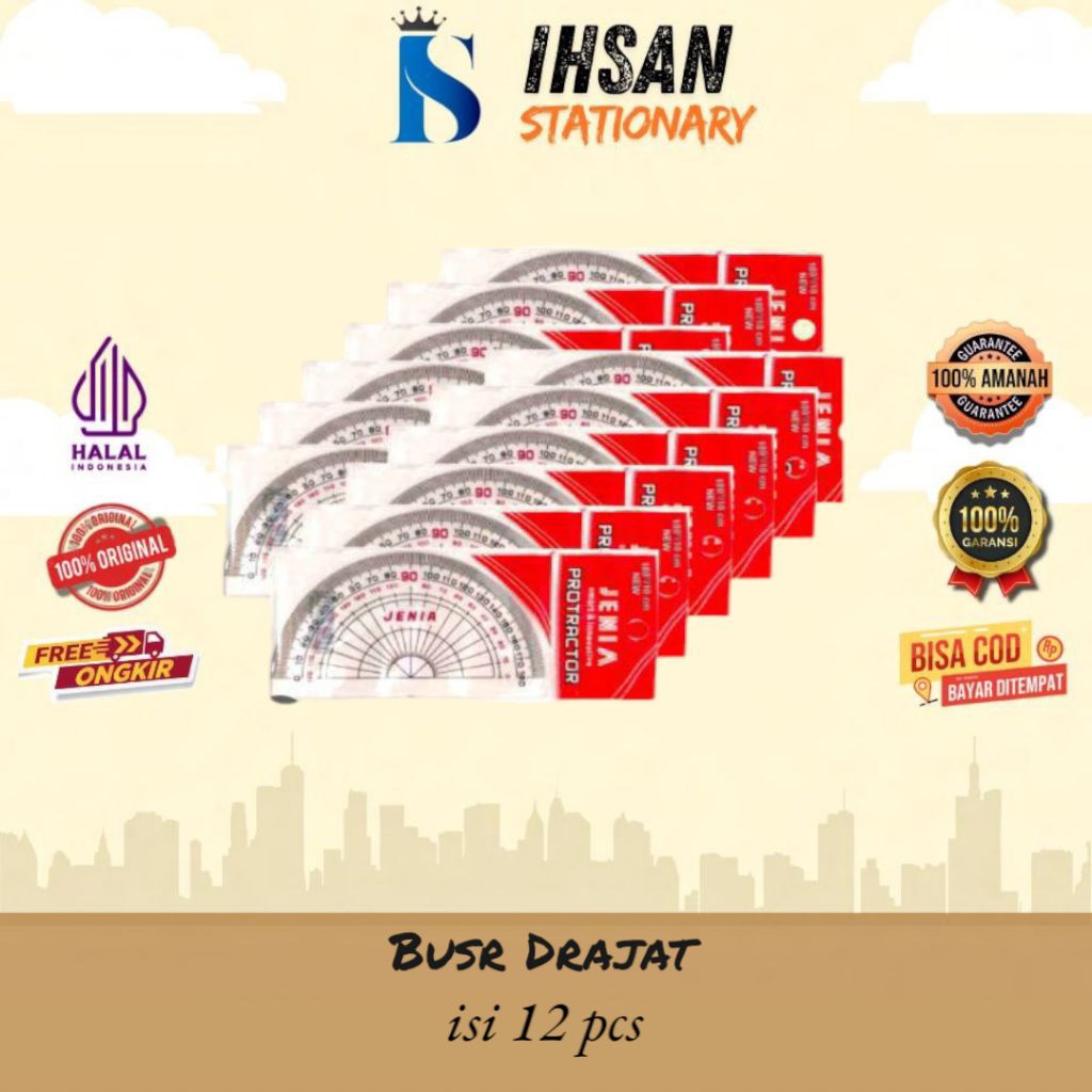 

12 pcs busur drajat jenia