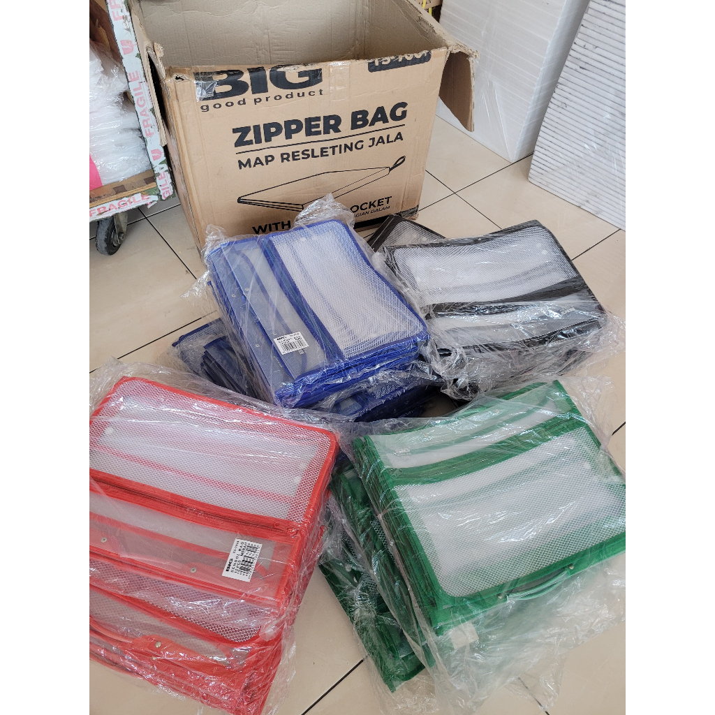 

Big Zipper Bag Resleting Jala school bag jala map jinjing plastik jala map jinjing jala tas les plastik