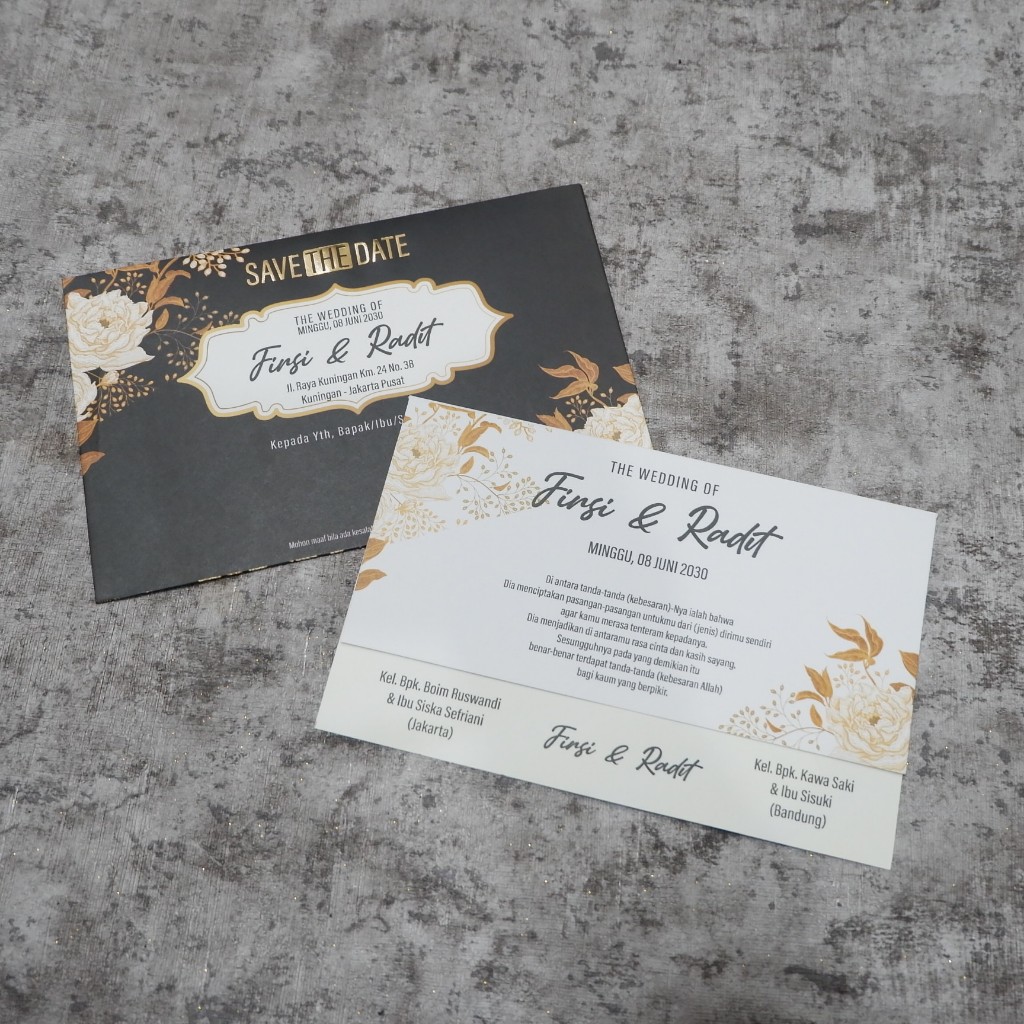 [BISA 10 PCS] Undangan Amplop Hitam Elegan Softcover Qori SM 09