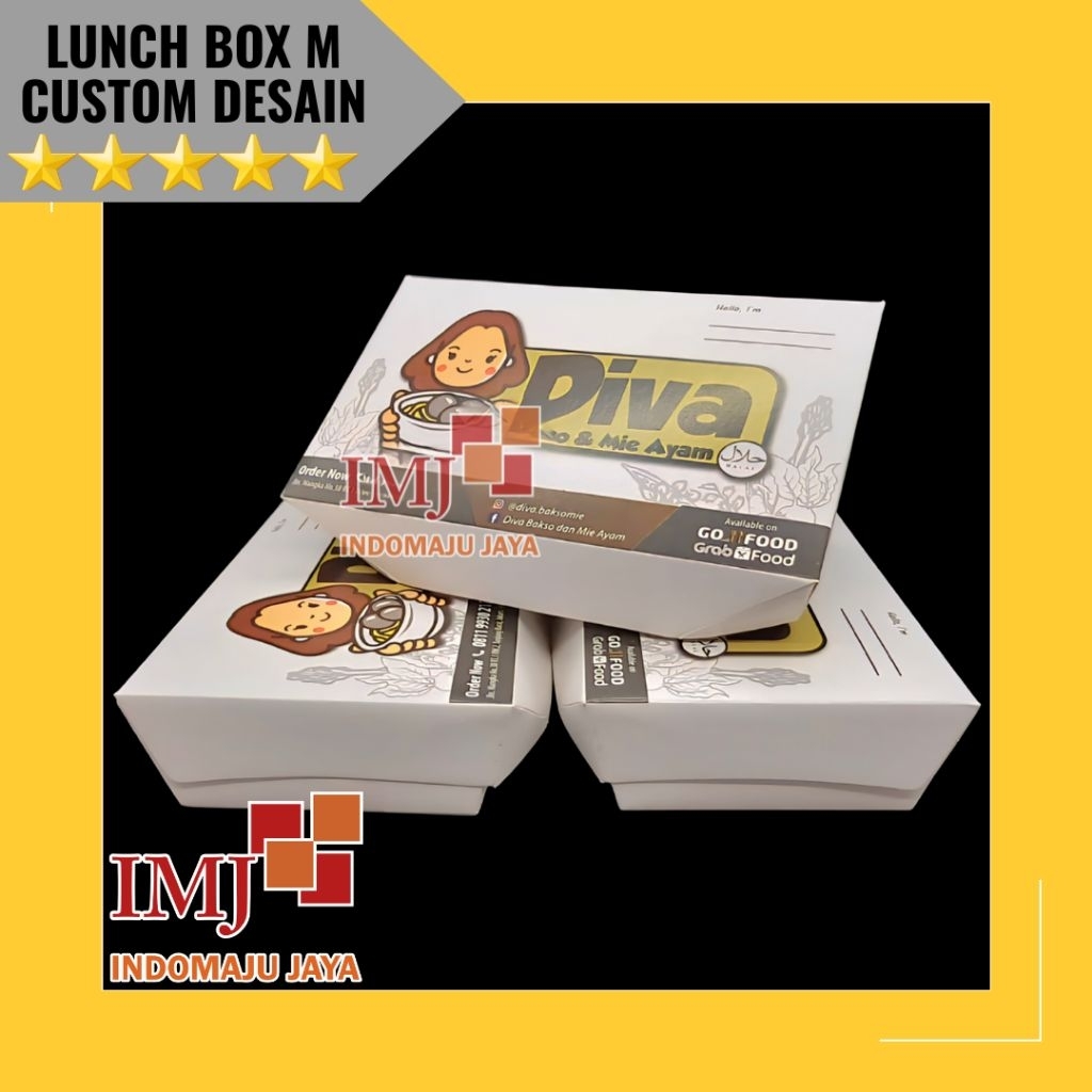 TERMURAH PAPER LUNCH BOX M CUSTOM DESAIN cetak paper lunch box M custom paper lunch box M custom
