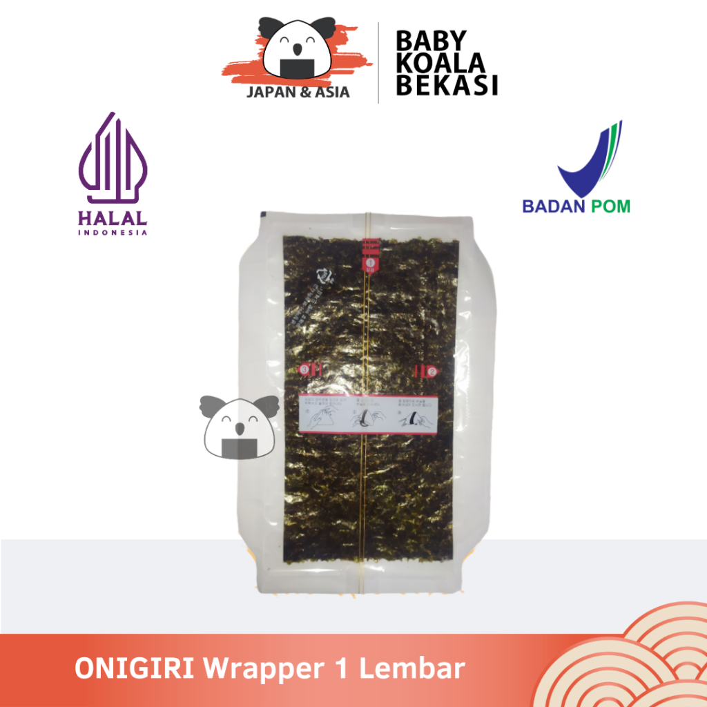 

ONIGIRI Wrapper 1 Lembar Halal │ Lembar Rumput Laut Import untuk Nasi Kepal Onigiri -BKB
