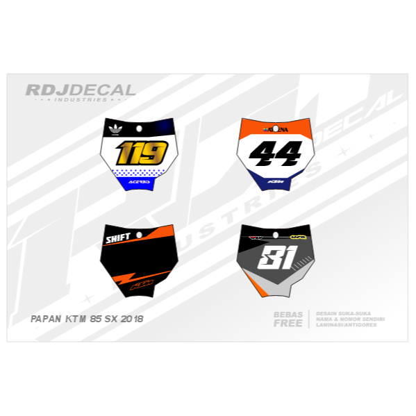 DECAL STICKER PAPAN START KTM 85 SX NEW (001) 2018 2019 2020 2021 2022 2023 2024 DEKAL STIKER HITAM 
