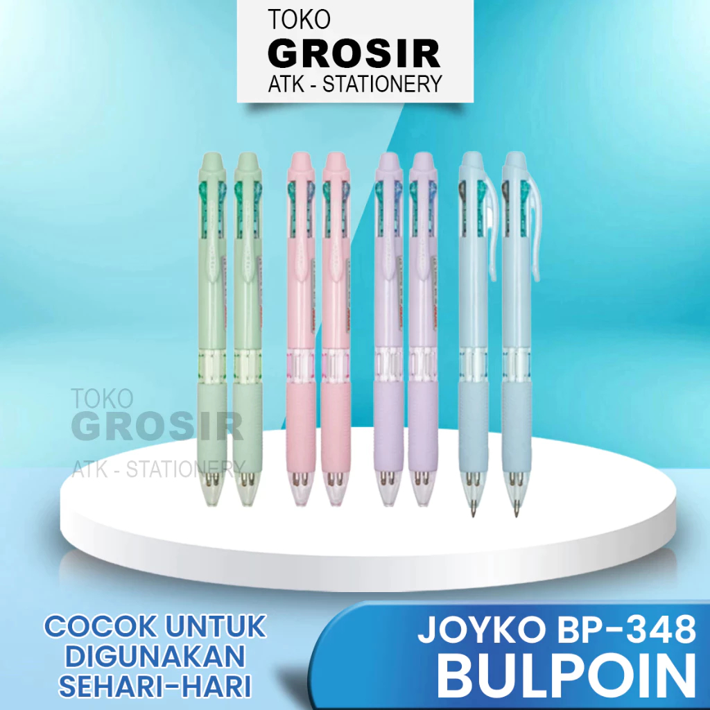 

(LIVE) [PCS] BALL PEN JOYKO BP-348 QUACO 4 COLOR WARNA / PULPEN / PENA / BOLPEN (0.7MM) 2