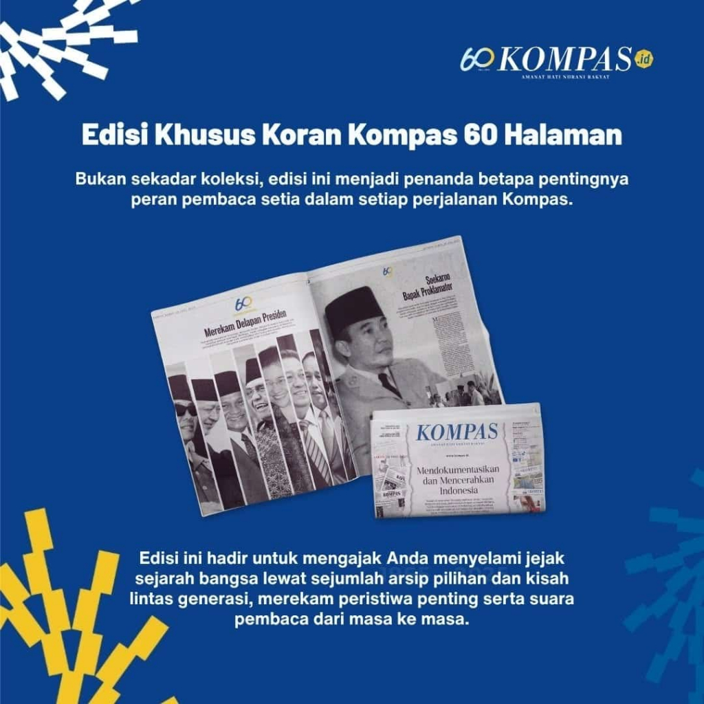 Koran Edisi Khusus 60 Halaman Harian Kompas / Edisi Ulang Tahun - Mendokumentasikan Indonesia