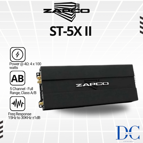 ZAPCO ST-5X II Power Amplifier - 5-Channel - Class AB - full Range - Audio Mobil - 100% Original
