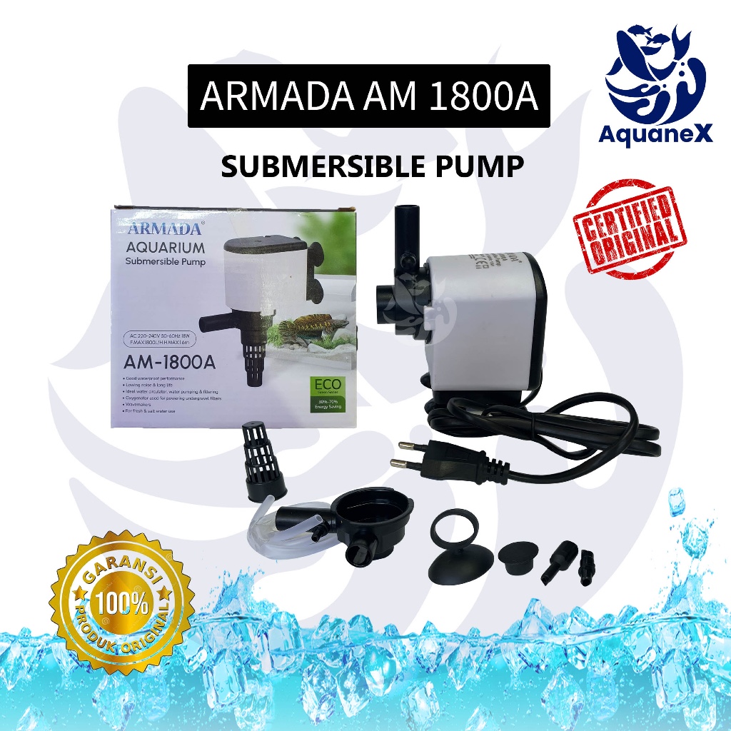 Pompa Air Armada AM 1800A Pompa Celup Akuarium / Kolam ORIGINAL BERGARANSI