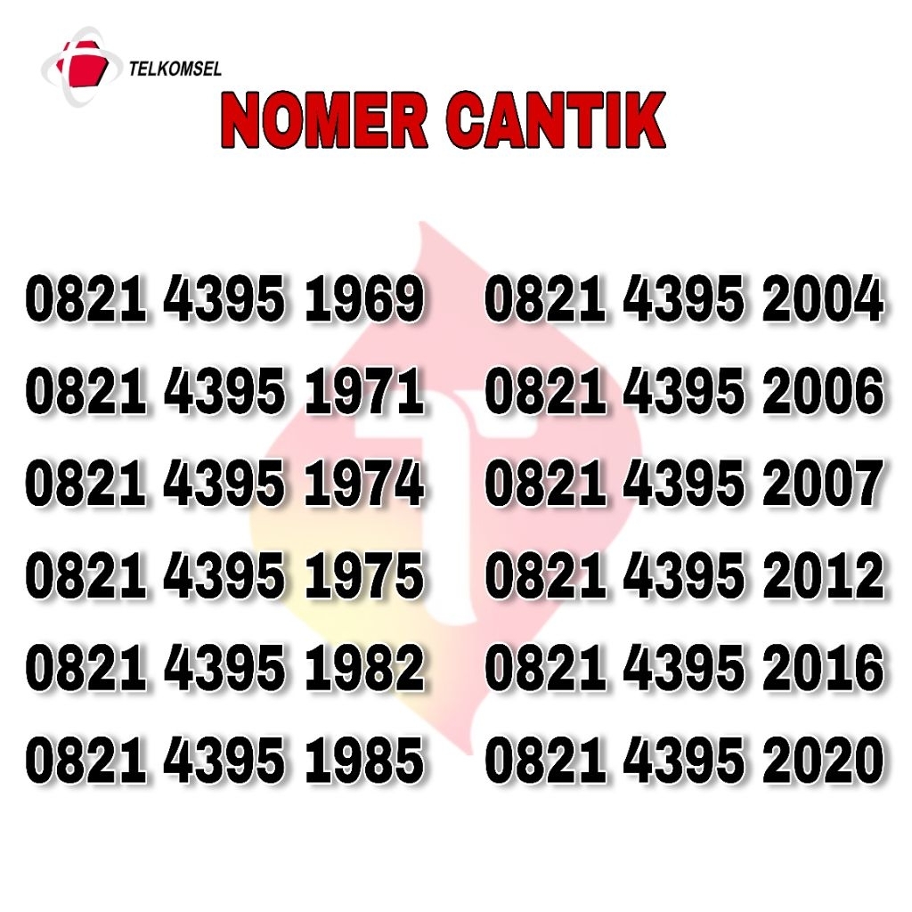NOMER CANTIK TAHUN KELAHIRAN