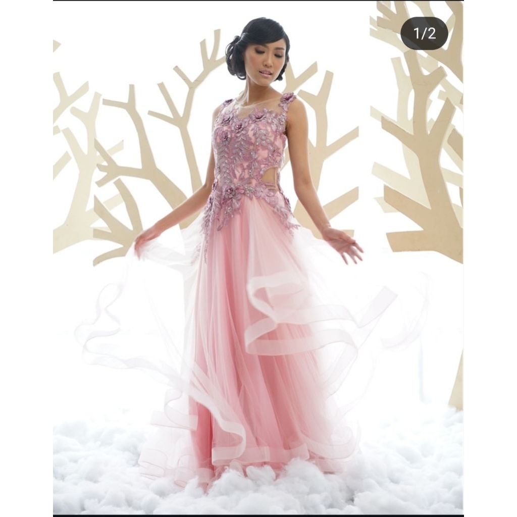 Robev.shop| prelove baju pesta | gaun pesta dusty pink