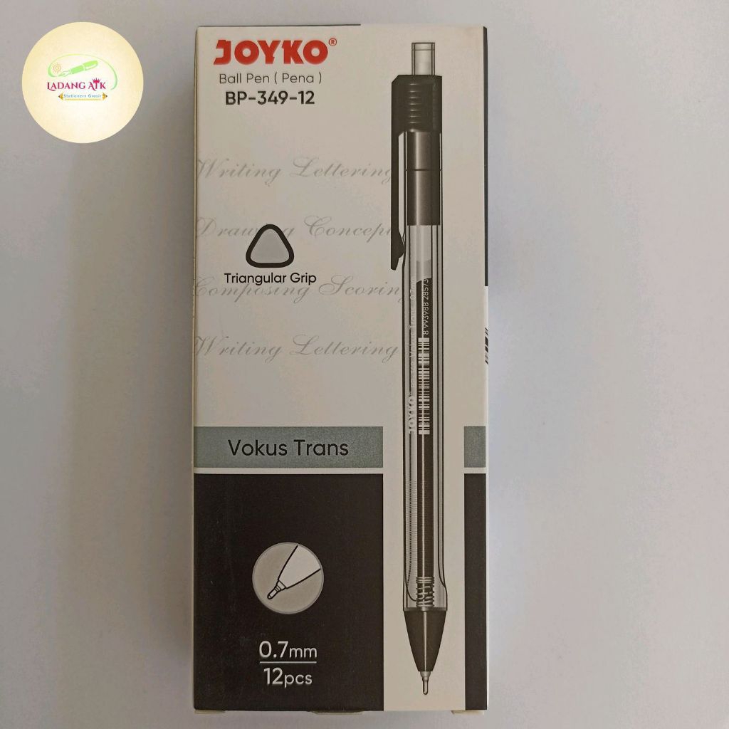 

Joyko BP-349-12 0.7mm / Vokus TransBall Pen / Pulpen / Pena Ballpoint 0.7mm / Triangular Grip