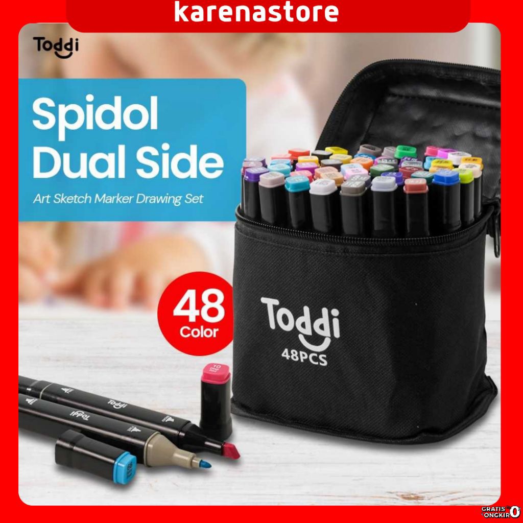 

Spidol Dual Side Fine Art Marker Brush Double Tip 1.0mm 6.0mm - CY-006