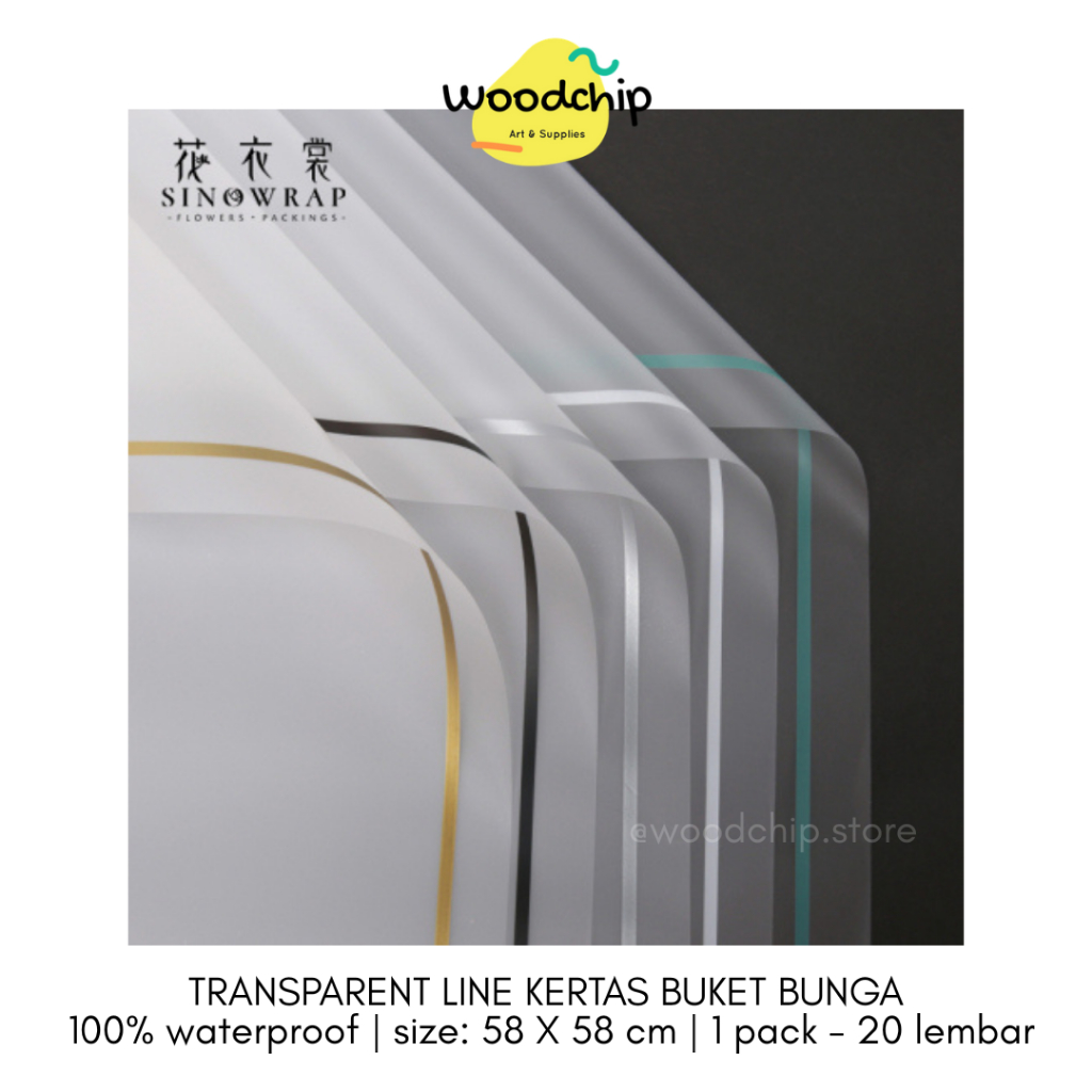 

[PACK] TRANSPARENT LINE CELLOPHANE | KERTAS BUKET BUNGA BOUQUET KERTAS KADO WRAPPING PAPER PLASTIK