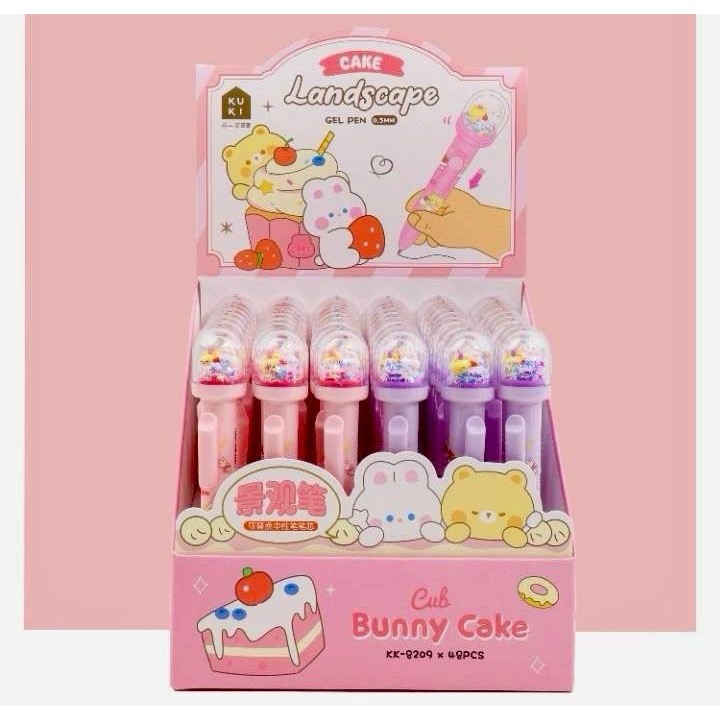 

(2PCS) PULPEN KUKI LANDSCAPE KK-8209 BUNNY CAKE / BALLPEN / PENA