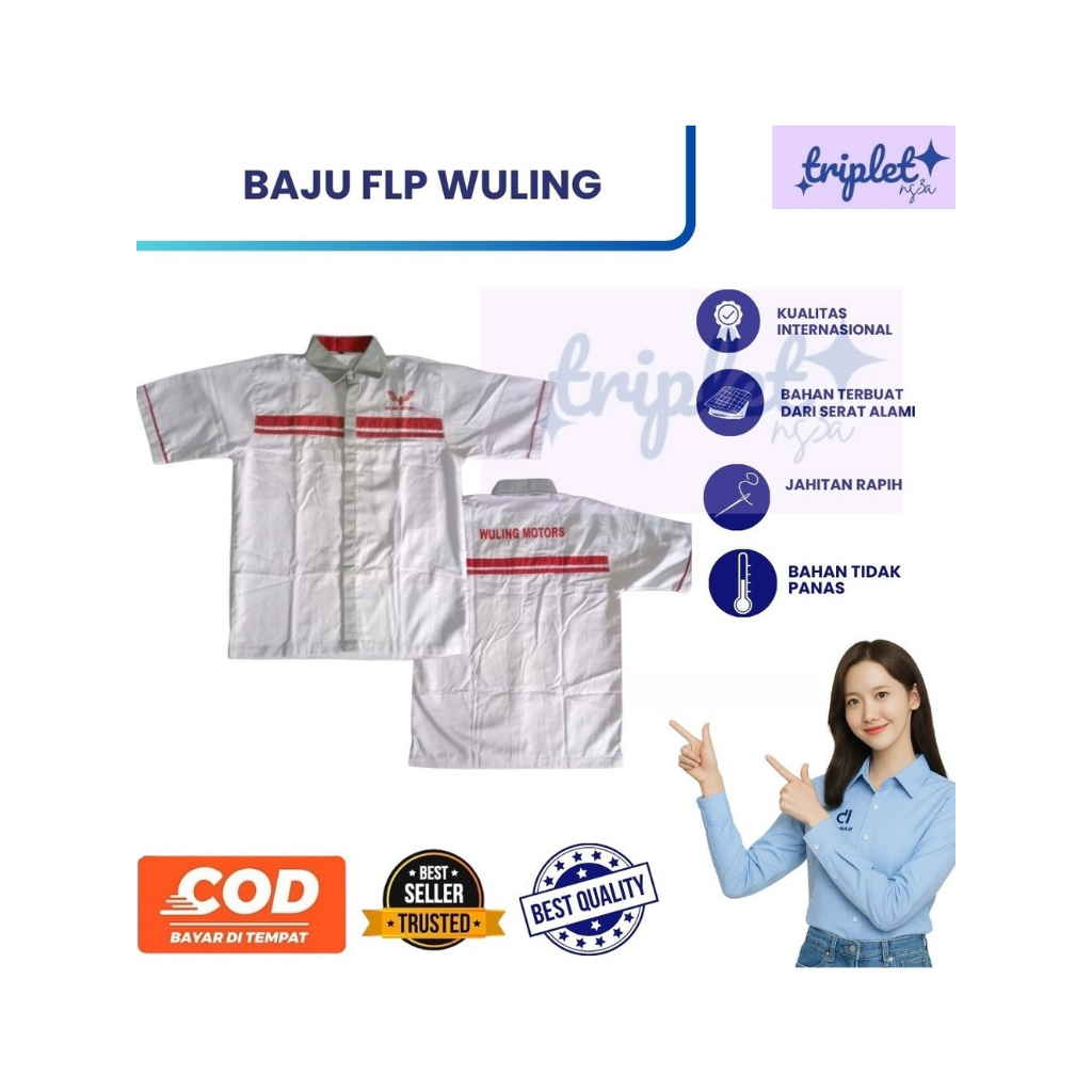 Seragam Wuling | Baju Mekanik Wuling | Baju Abu Wuling | Kemeja Abu Wuling | Baju Mekanik Wuling