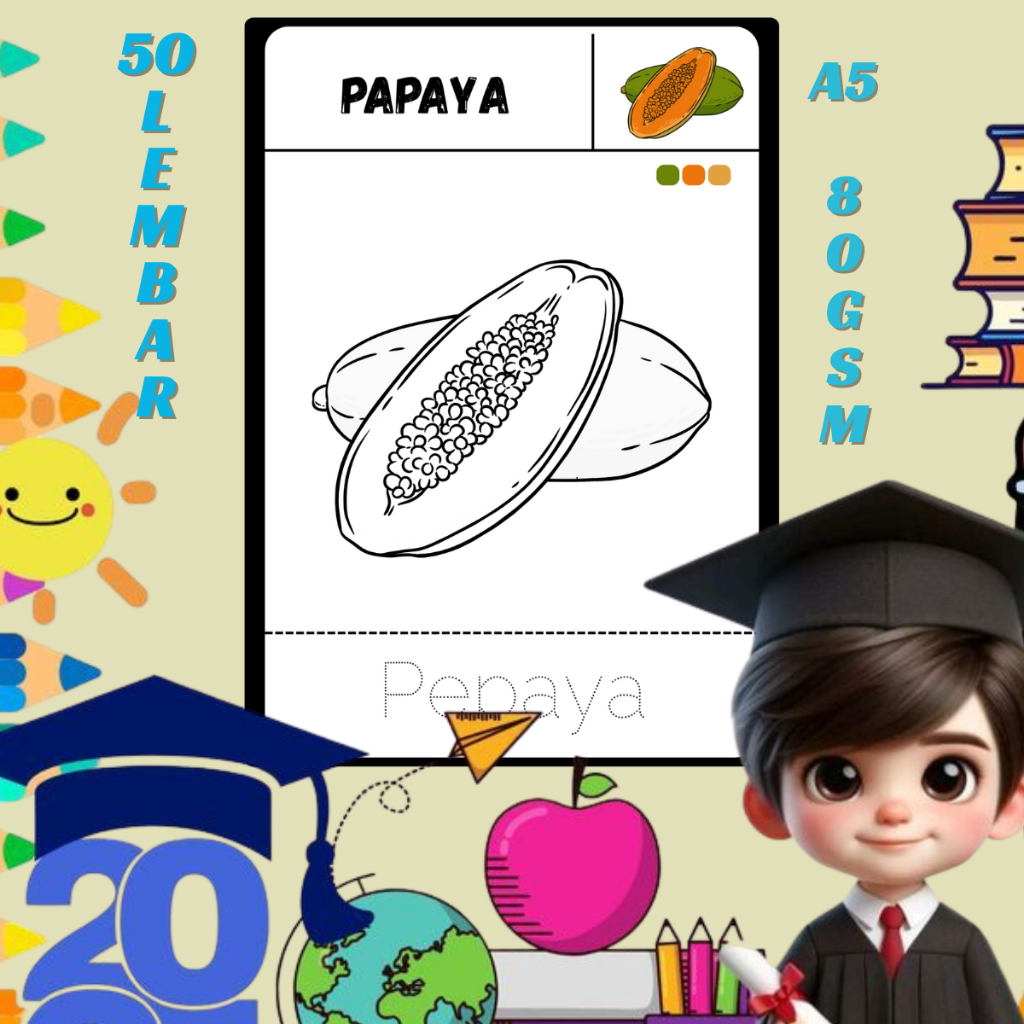 

Kertas mewarnai isi 50 lembar ukuran A5 lembar mewarnai untuk anak TK/Buku Mewarnai