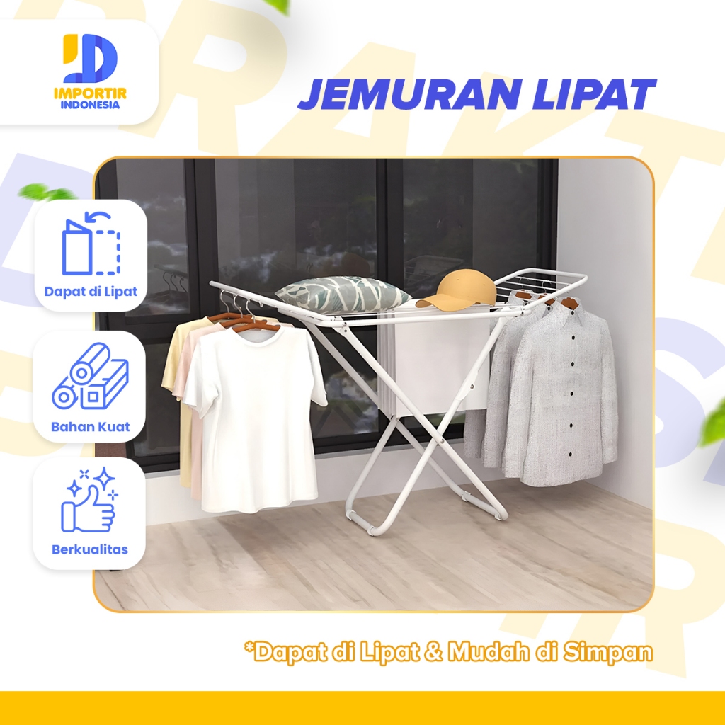 IMPORTIR - Jemuran Handuk Lipat / Jemuran Handuk Stainless Lipat Jemuran Sayap Stainless Portable