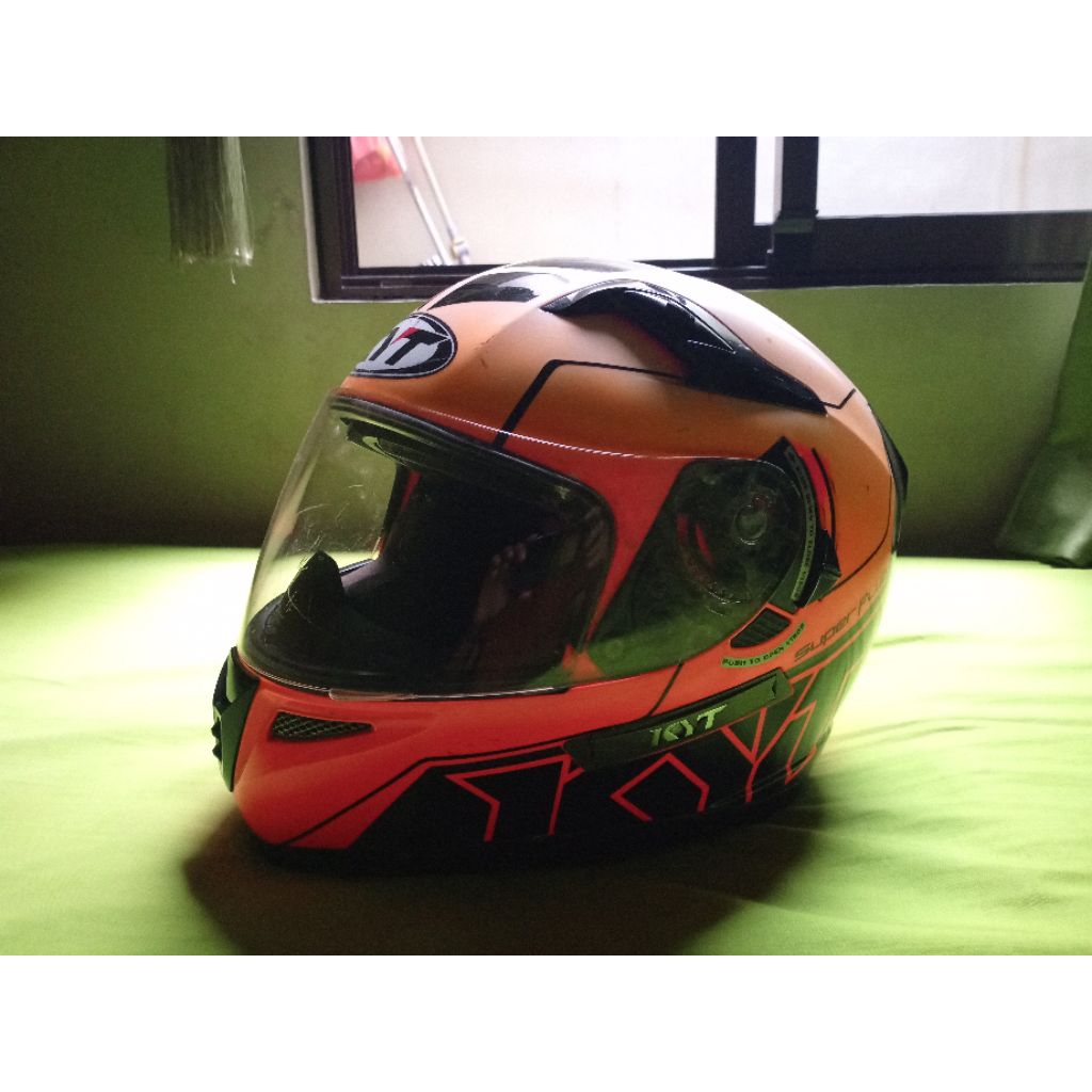 Helm motor full face KYT K2R / K2 Rider Super Fluo