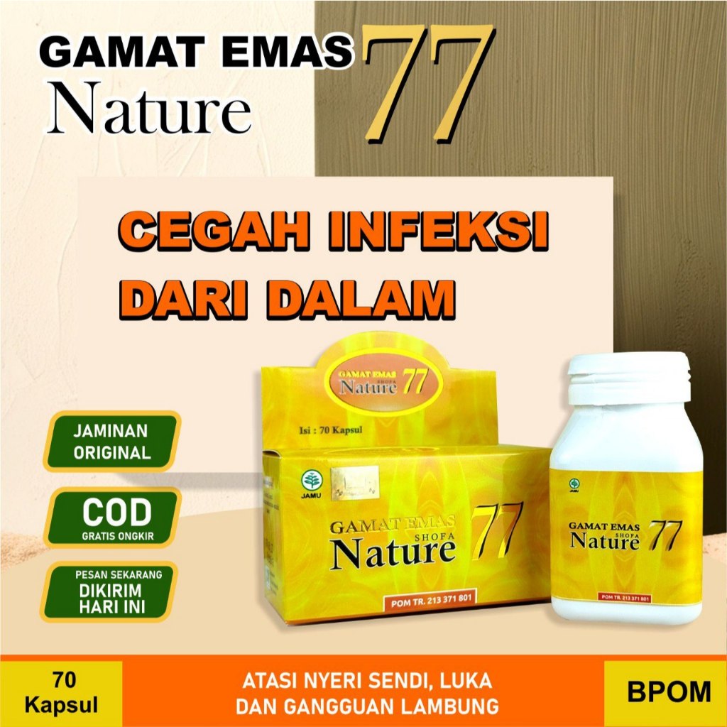 Kapsul Gamat Emas nature 77 original kapsul tripang gamat emas isi 70 kapsul