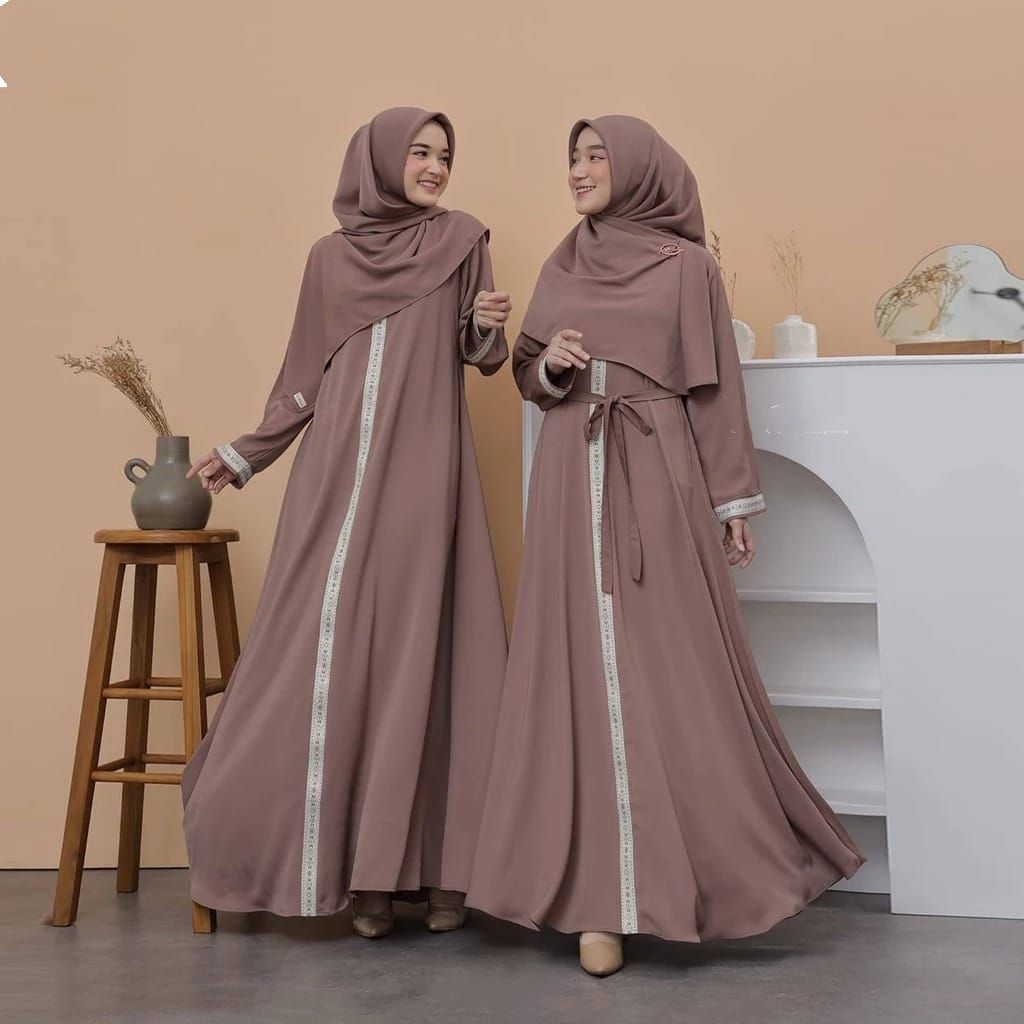 Abaya palestina wolfis super premium/Gamis Abaya wanita maxi jumbo Ful renda Kekinian/Gamis wanita m