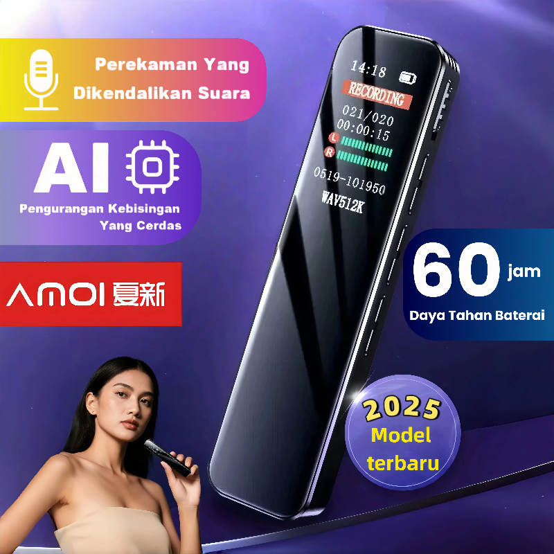【AMOI】 Alat Perekam Suara Tersembunyi Mini Voice Recorder Digital Voice Recorder Perekaman Pena / Pe