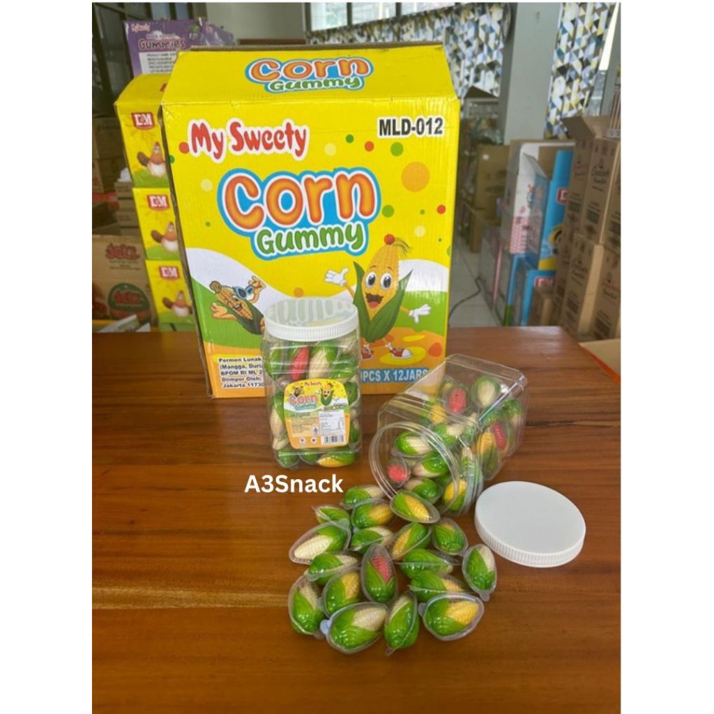 

Permen lunak CORN gummy rasa buah 1 toples isi 50 pcs