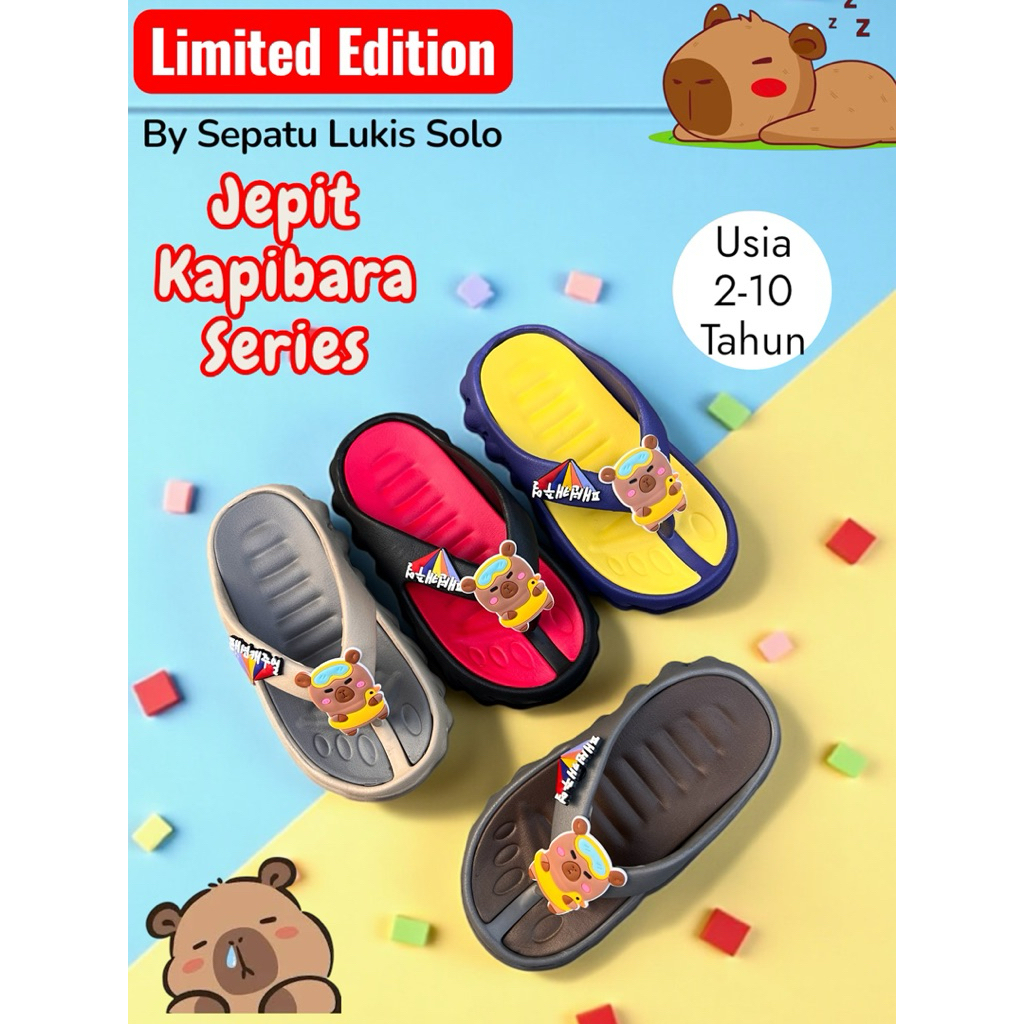 ( 2 - 10 TAHUN ) SANDAL JEPIT ANAK CAPIBARA TERBARU LAKI LAKI COWOK VIRAL KADO PONAKAN