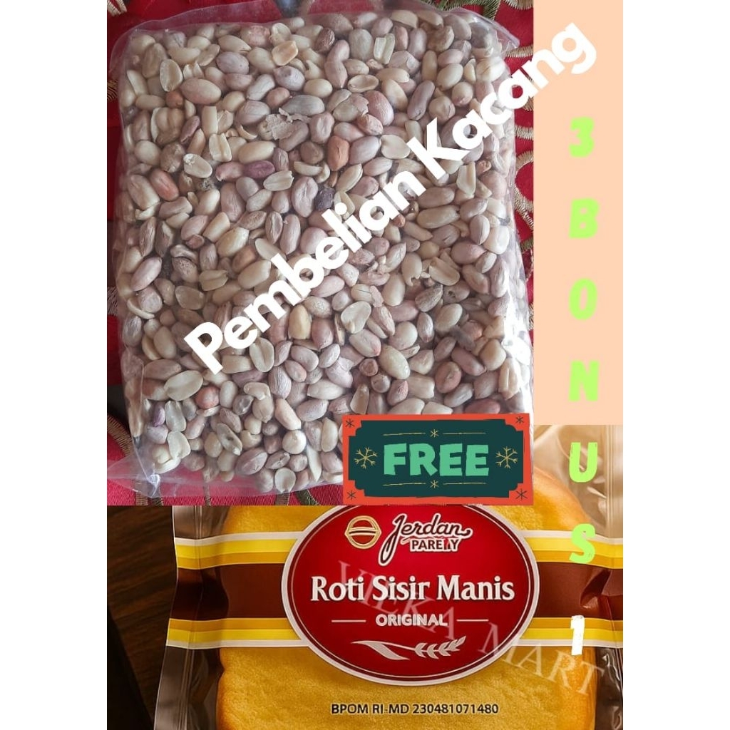 

Paket Hemat dapat 3 kacang Free 1 Roti Sisir Manis Jordan