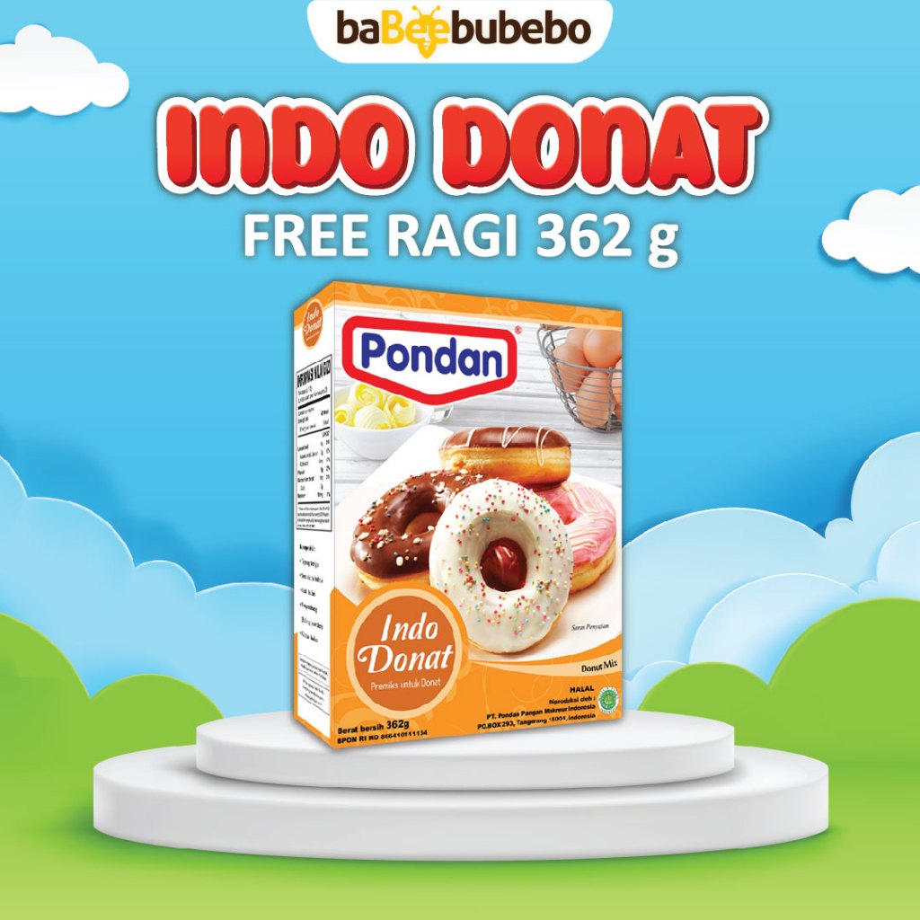 

Pondan Indo Donat/Donut Mix 362g GRATIS RAGI