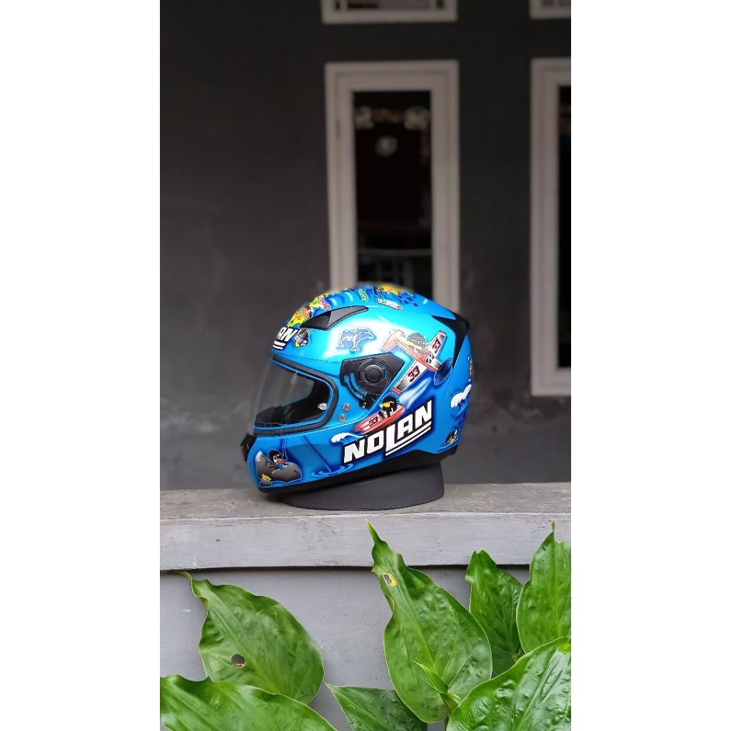 helm fullface nolan n605 melandri blue second original