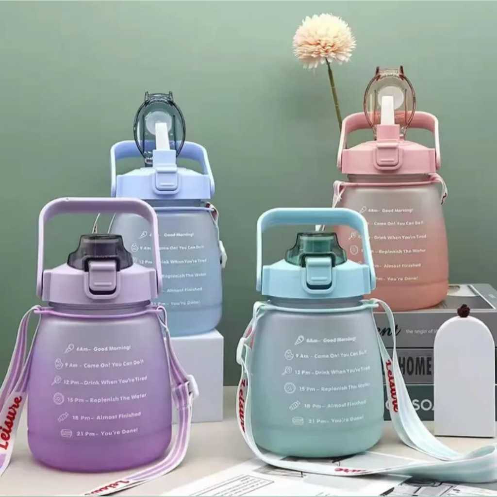 Botol Minum Tempat Minum Anak Botol Gemoy Gradasi Dengan Tali Dan Stiker