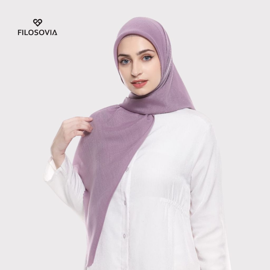 FILOSOVIA Scarves Voal Plain Square Premium Dusty Purple Hijab Segi Empat Polos