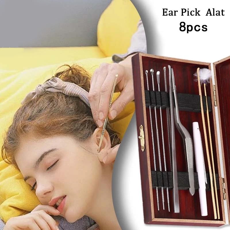 8pcs Set Pembersih Telinga Alat Pembersih Telinga 1 Set Alat Pembersih Kuping Korek Telinga Pengorek