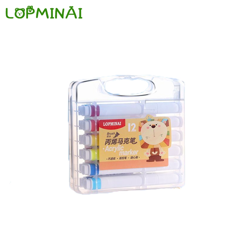

LOPMINAI acrylic soft-head marker pen for children's art students, stackable and waterproof, kindergarten washable watercolor pen