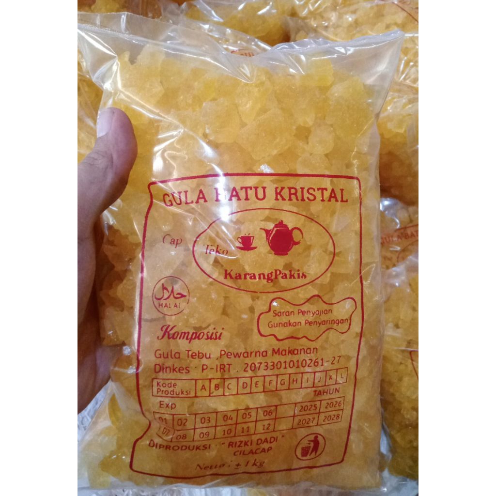 

Gula Batu Kristal Premium Kuning Cap Teko – Pemanis Alami Teh, Kopi, Jamu dan herbal lainnya – 1kg potongan kecil²