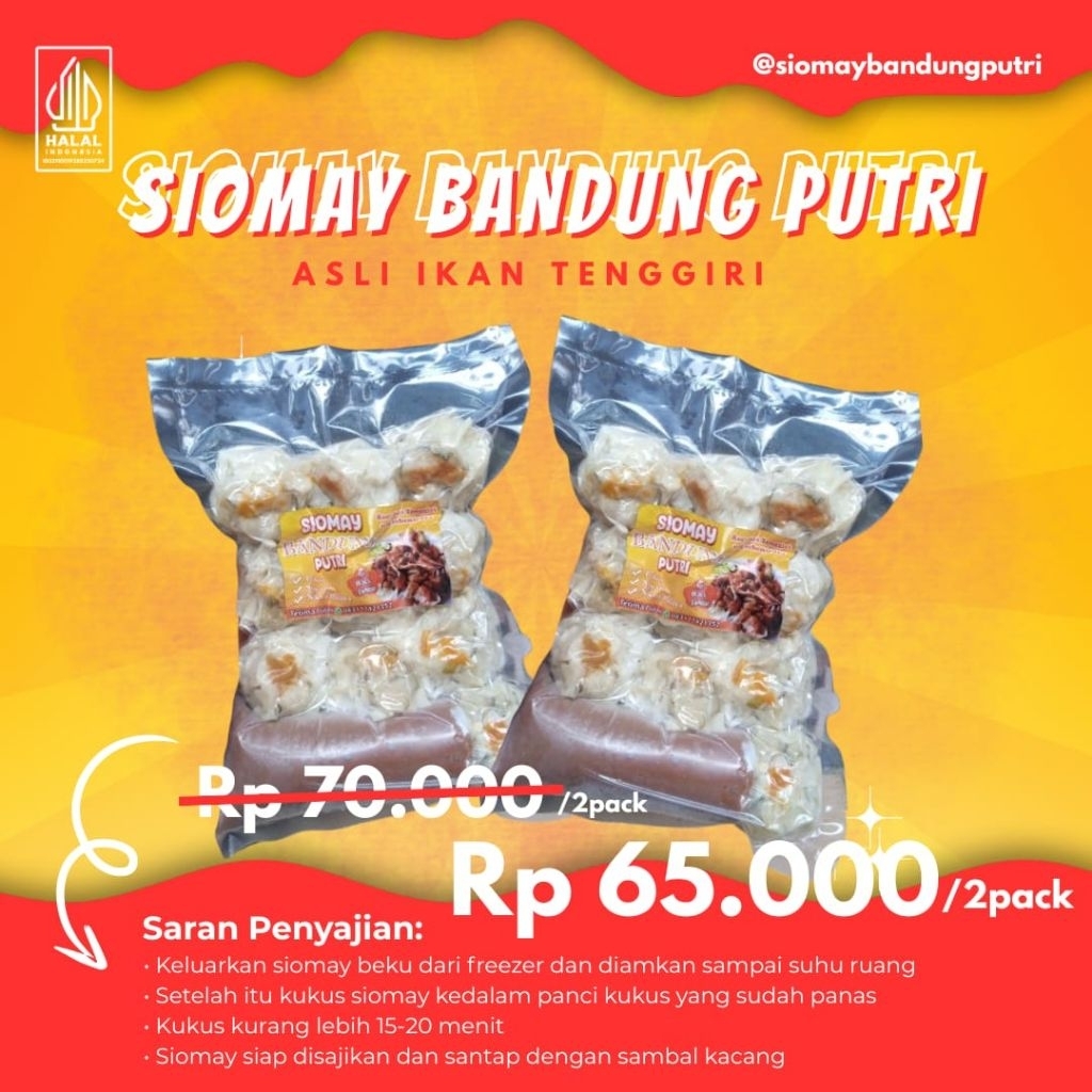 

(2 PACK) Siomay Bandung Putri Asli Ikan Tenggiri