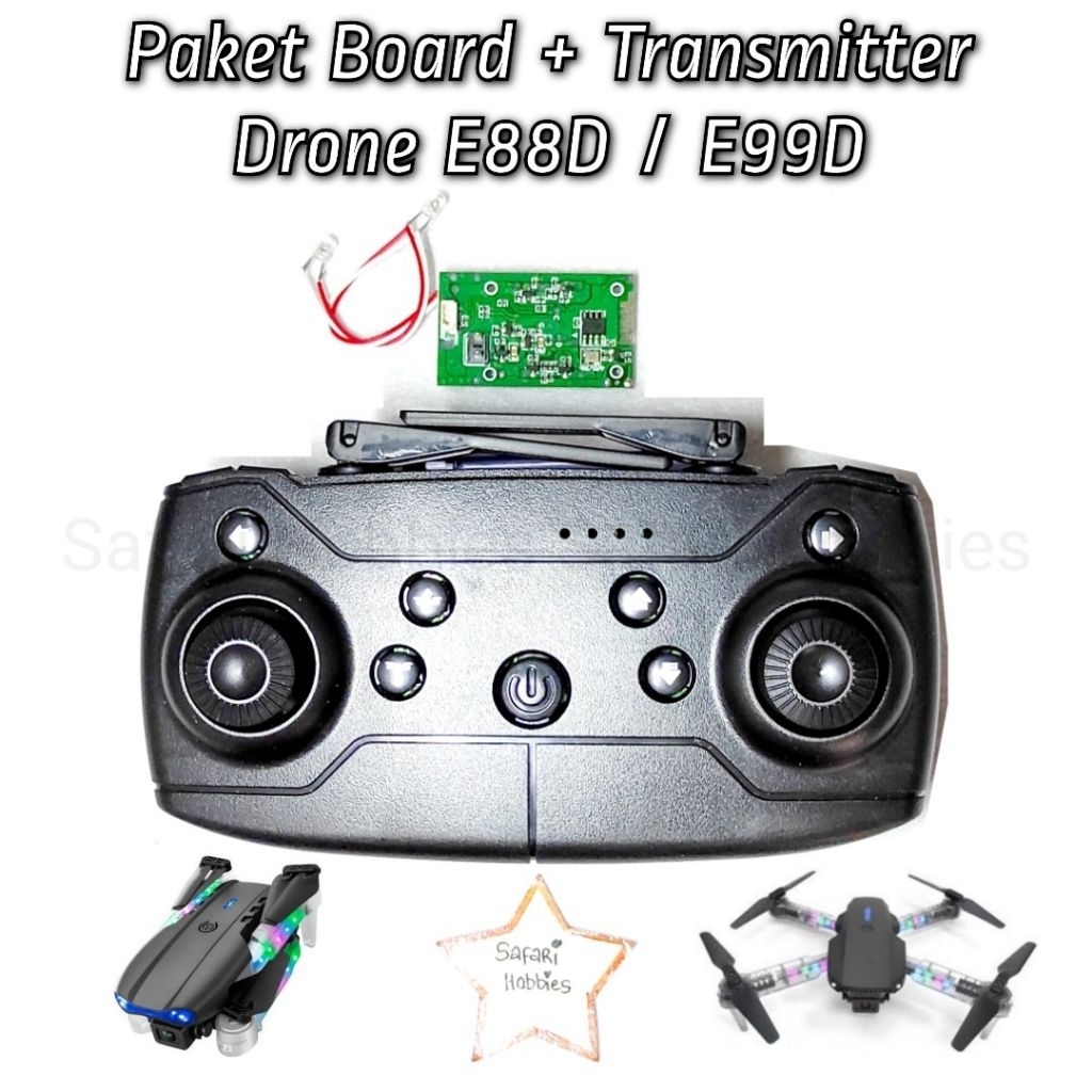 Paket Board Receiver + Transmitter Drone E88D / E99D with LED