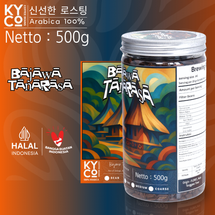 

Biji Kopi Arabika Bajawa Tanarasa 500 gram - Full Wash Grade 1 | Roast Beant | Nusa Tenggara Timur | Medium Roast | Kiyowo Coffee Roastery