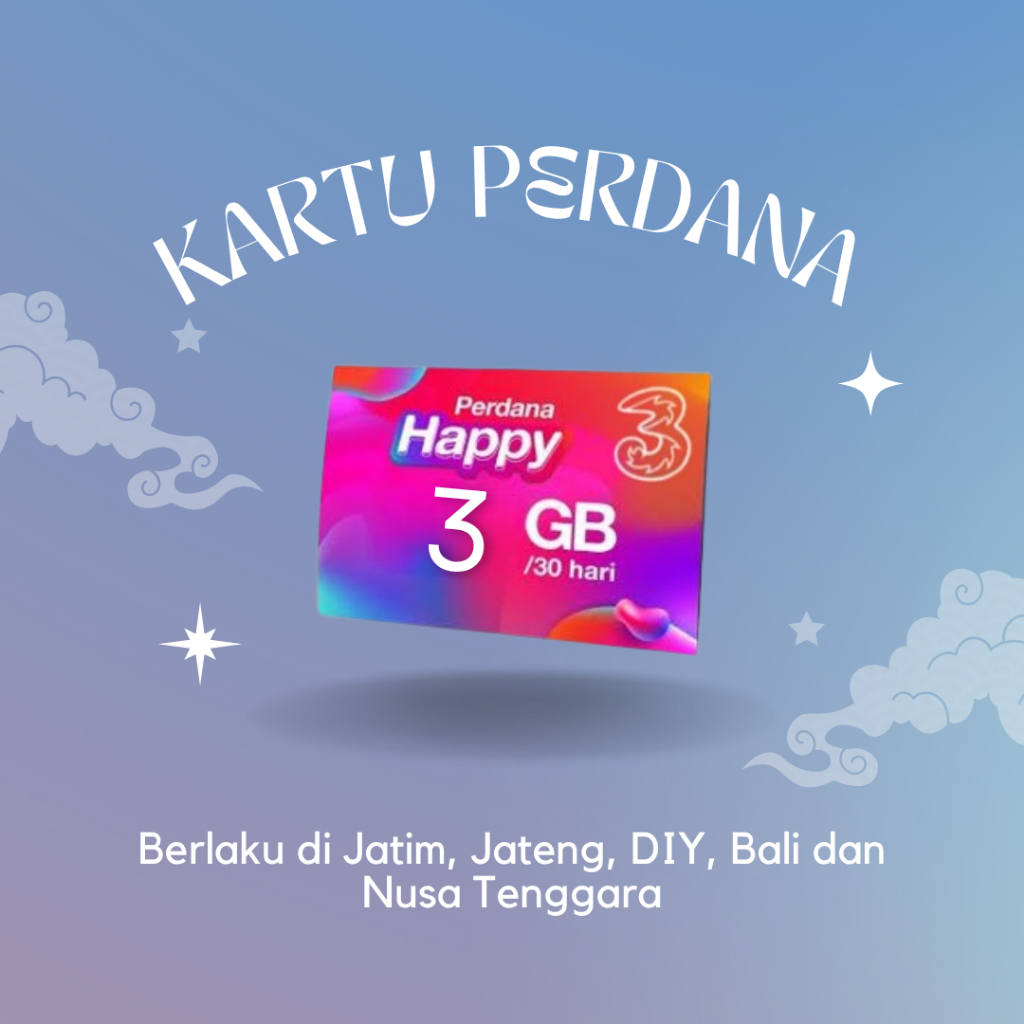 KARTU PERDANA HAPPY TRI KUOTA 3GB