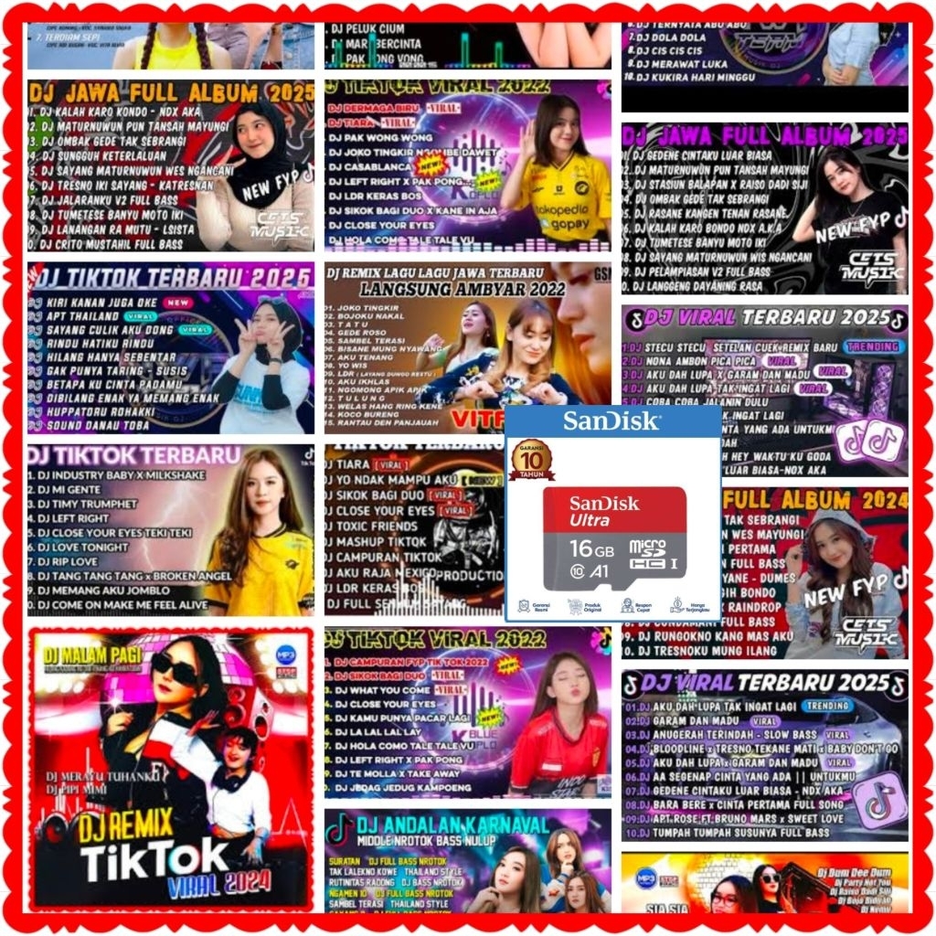 MOMORY CARD ISI LAGU DJ TERBARU-MEMORY CARD SD 16GB-KARTU MEMORY PLUS ISI LAGU-MEMORI YANG SUDAH DI 