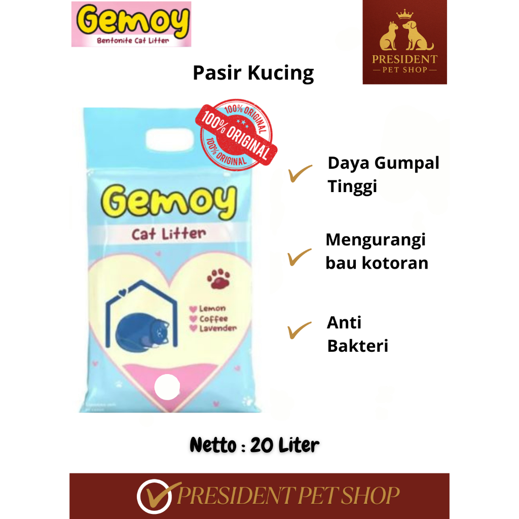 Pasir Gemoy 20 Liter Wangi - Pasir Gumpal Kucing