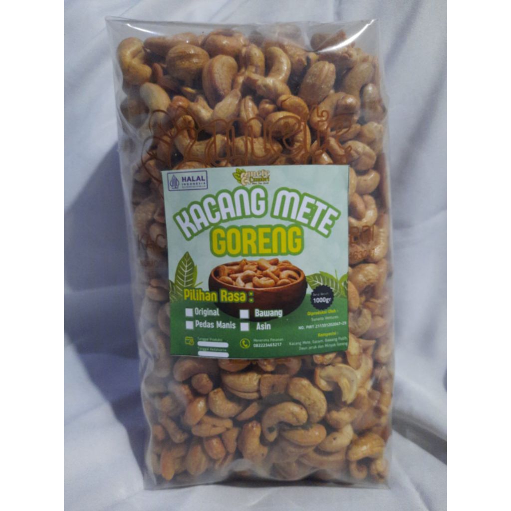 

mete cumbri kacang mete goreng Wonogiri 1kg rasa original/asin/pedas manis