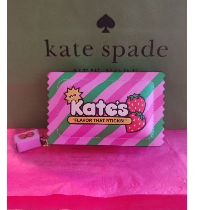 Kate Spade card wallet candy pink original 100%