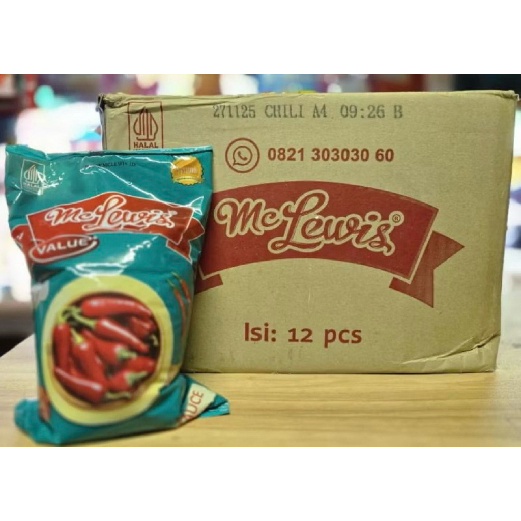 

Mc Lewis Chili sauce 1kg ( 1 Dus isi 12kg )
