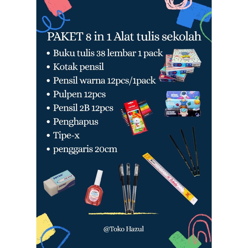 

PAKET 8IN1 ALAT TULIS SEKOLAH LENGKAP